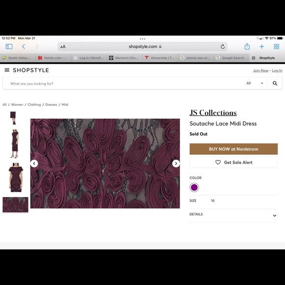 JS Collections Soutache Lace MIDI Dress. - Picture 5 of 5